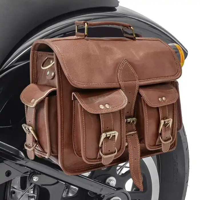 Zadeltas geschikt voor custombike Vintage tas Craftride SV3 bruin CB30934 Nieuw