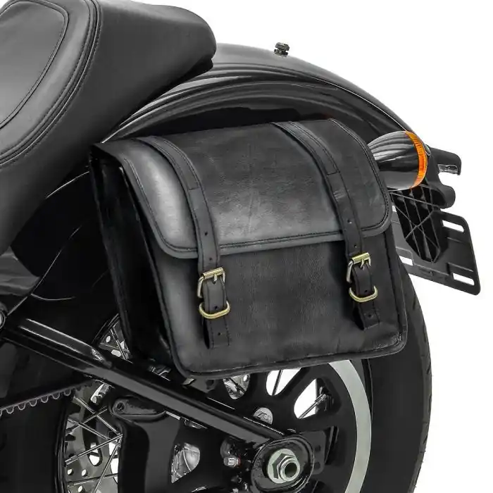 Zadeltas geschikt voor custombike Vintage tas Craftride SV6 linkerzijde 6Ltr zwart CB30370 Premium