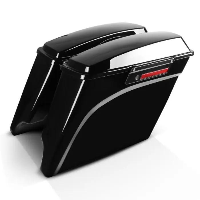 Zijkoffers Stretched passend voor Harley Davidson Road Glide Custom (FLTRX) 10-13 Black Latch Craftride Uitverkoop