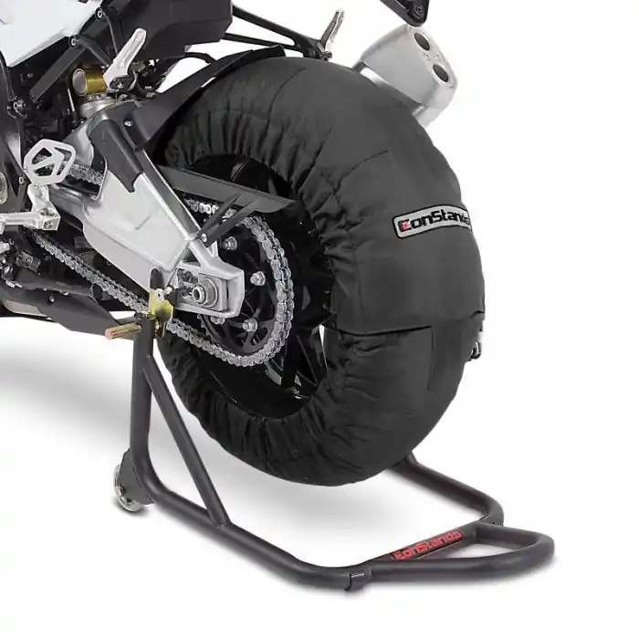 Motorfiets Bandenwarmers Paar ConStands Billown 60-80-95 °C voor voorwiel en achterwiel 17 inch zwart Gratis Verzending