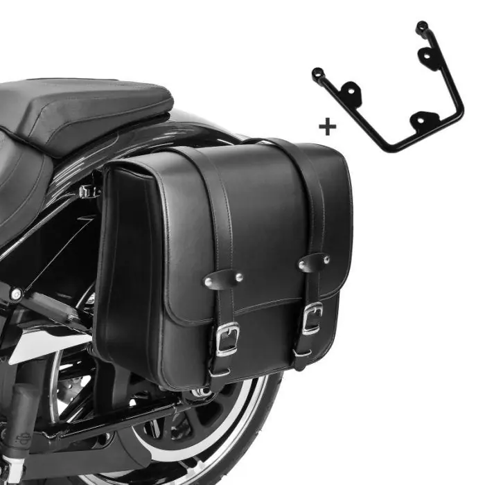 Saddlebag 17L + support geschikt compatibel met chopper / custombikes Heritage Classic 18-19 links-rechts Craftride Nieuw Model
