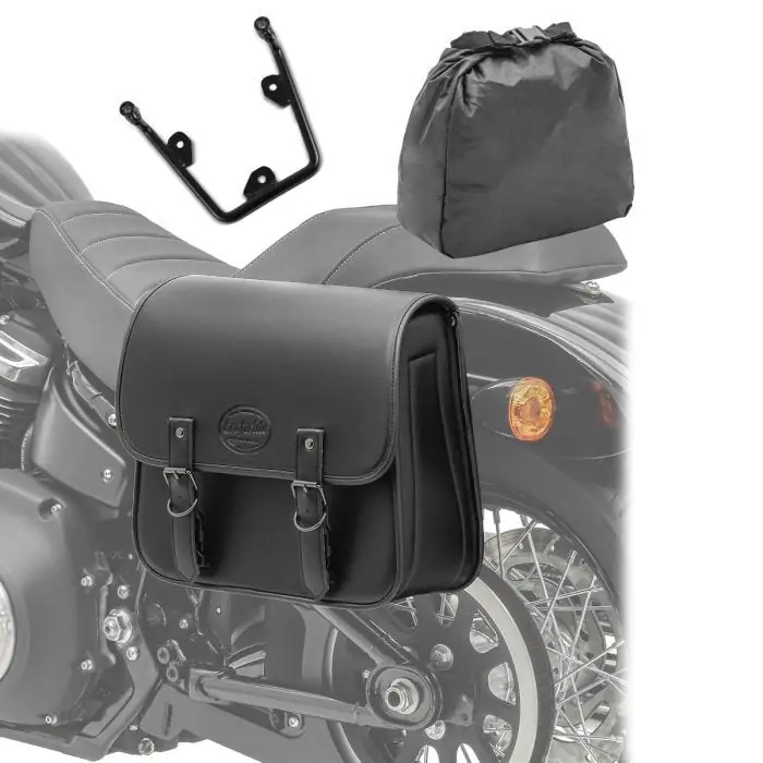 Zadeltas + houder geschikt compatibel met chopper / custombikes Heritage Classic 18-19 20l links Craftride Gecertificeerd