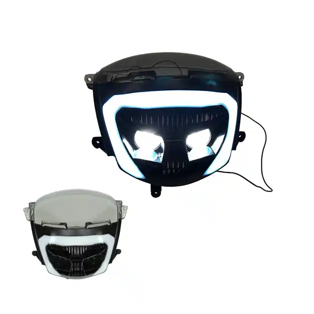 Authentiek DMP -koplamp halogeen + led tube zwart voor Piaggio Zip