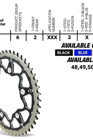 MOTO MASTER - REAR FUSION 48T - Sprockets - Zwart 520 Beperkt Aanbod