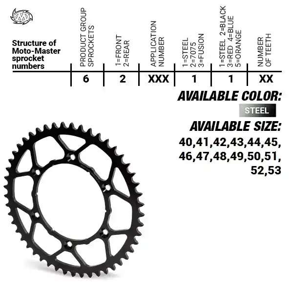 MOTO MASTER - REAR STEEL ULTRALIGHT 45T, 520 - Sprockets - Lichtgewicht en Duurzaam Gratis Verzending