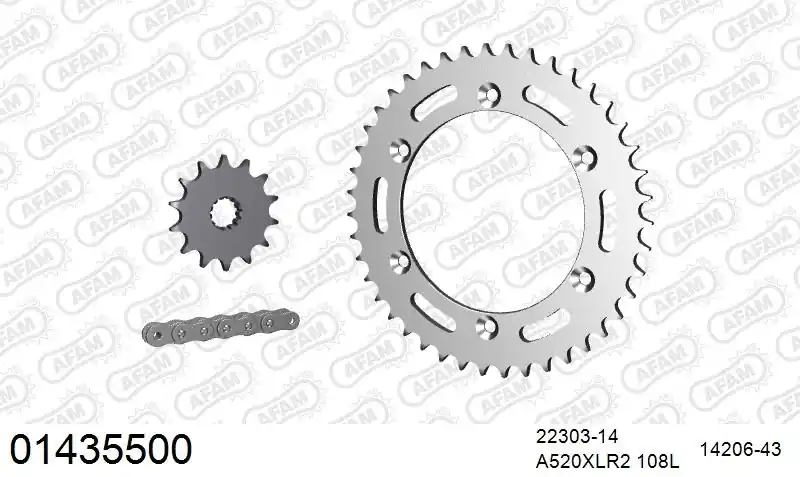 Rechtstreeks Van De Fabrikant AFAM - 520XRR3 108 ARS (CLIP) GOLD & SPROCKETS - Chain Kits - STEEL