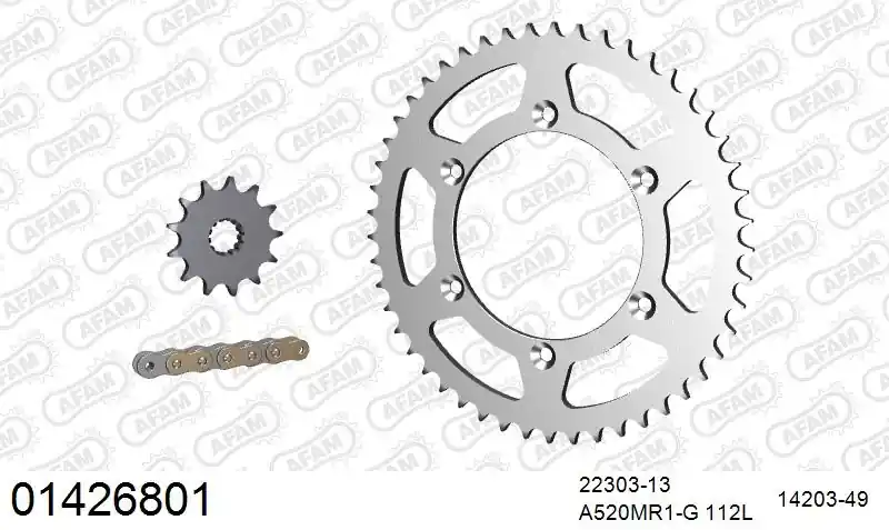AFAM - 520MR2 112 ARS (CLIP) GOLD & SPROCKETS - Chain Kits - Steel Betrouwbaar