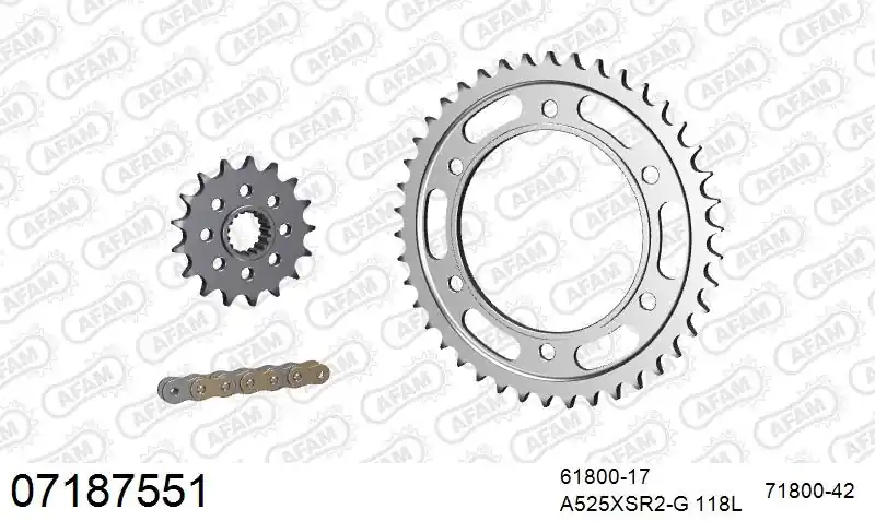 AFAM - 525XSR2 118 MRS (RIVET) - Chain Kits - GOLD & SPROCKETS Voordeelprijs