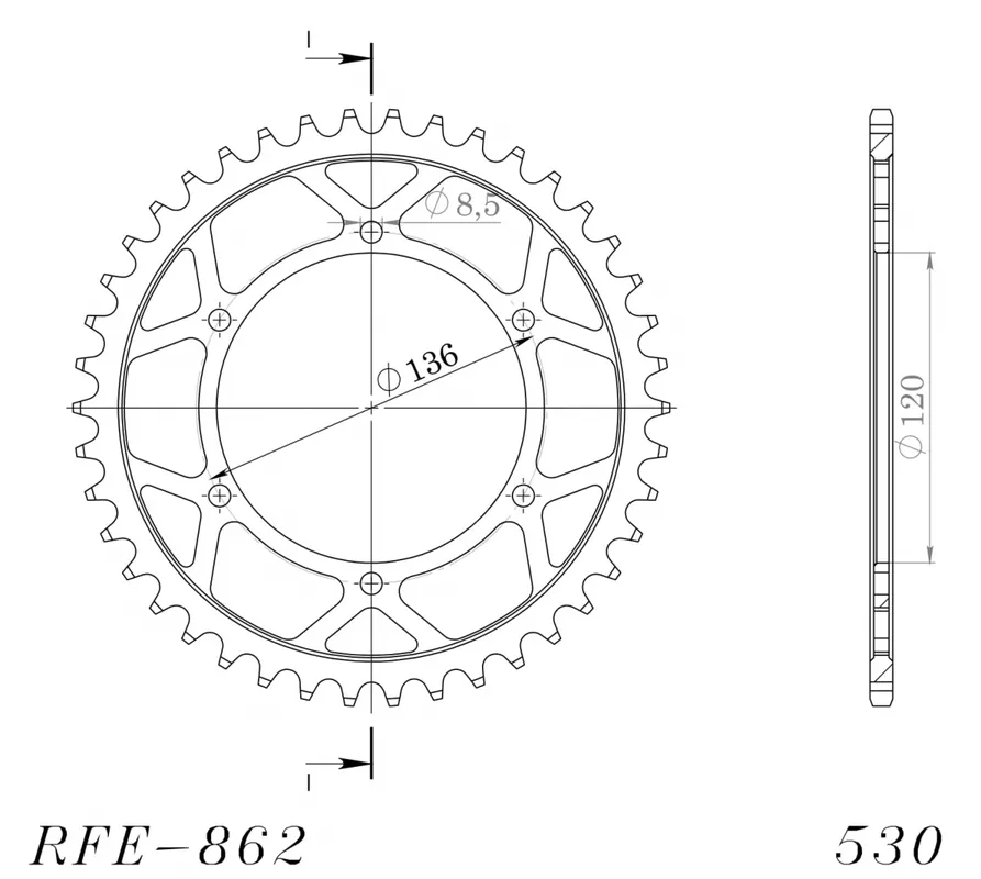 Exclusieve Aanbieding SUPERSPROX - REAR STEEL 44T, BLACK - Sprockets - 44T