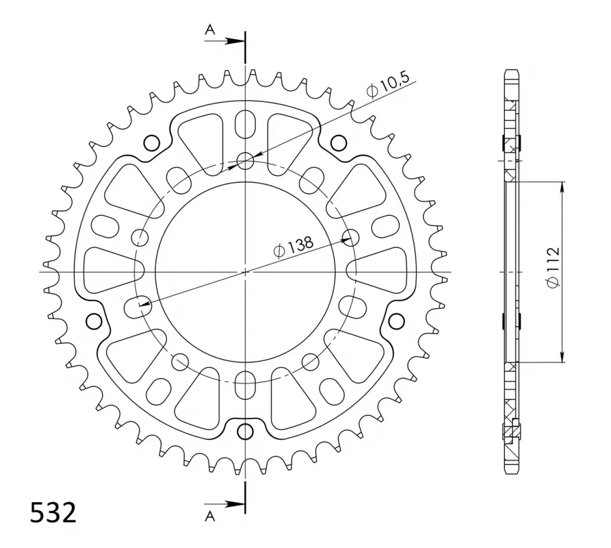 Groothandel SUPERSPROX - REAR STEALTH 48T, BLUE 532 - Sprockets - Compatibel met Yamaha YZF R6