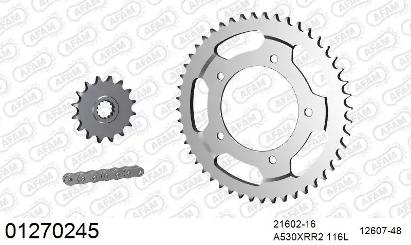 AFAM - 530XRR2 116 MRS (RIVET) & SPROCKETS - Chain Kits - STEEL Exclusief