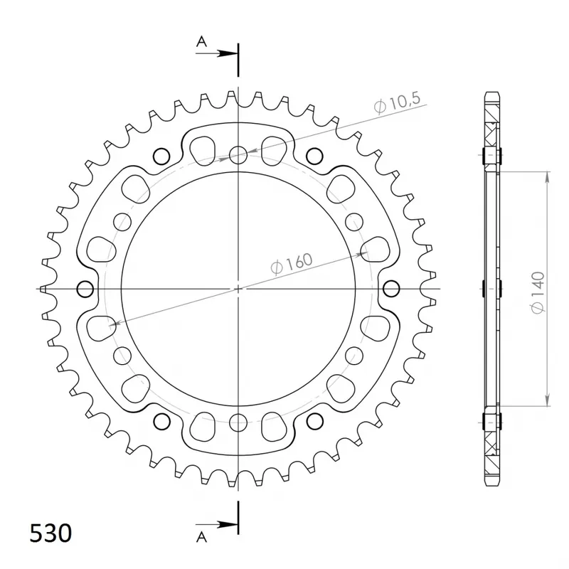 SUPERSPROX - REAR STEALTH 45T - Sprockets - BLACK 530 Modern