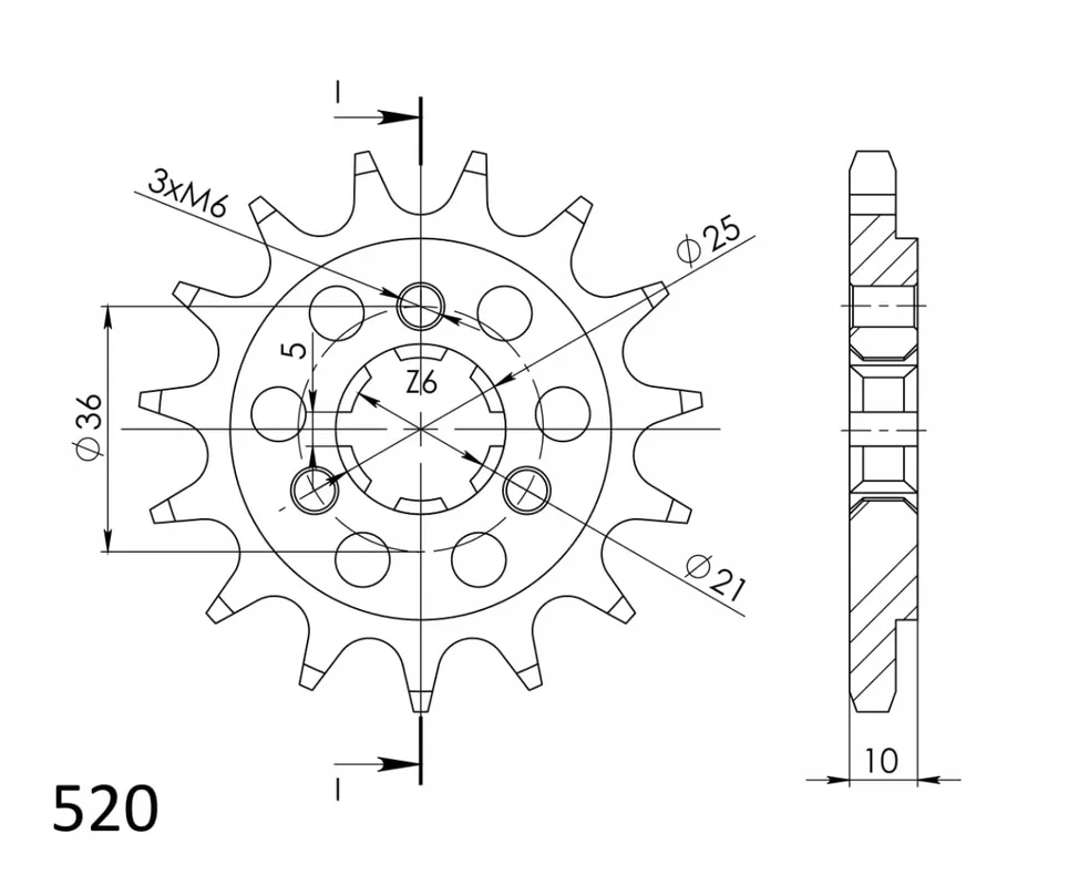 Gereduceerde Prijs SUPERSPROX - FRONT 14T, 520 - Sprockets - 14T