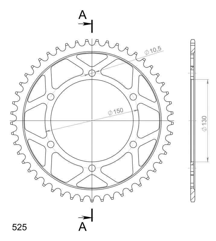 Betrouwbaar SUPERSPROX - REAR STEEL 49T, BLACK, 525 - Sprockets - Geschikt voor Honda Xrv 650