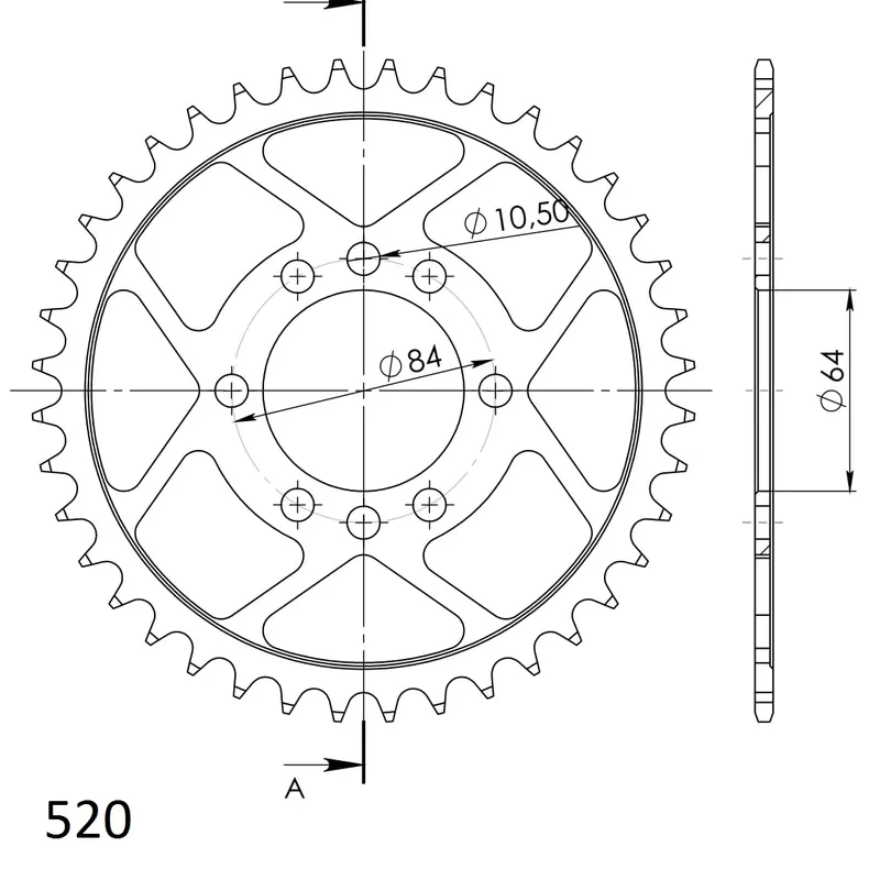 Limited Edition SUPERSPROX - REAR STEEL 40T, BLACK, 520 - Sprockets - Geschikt voor Suzuki LTZ 400