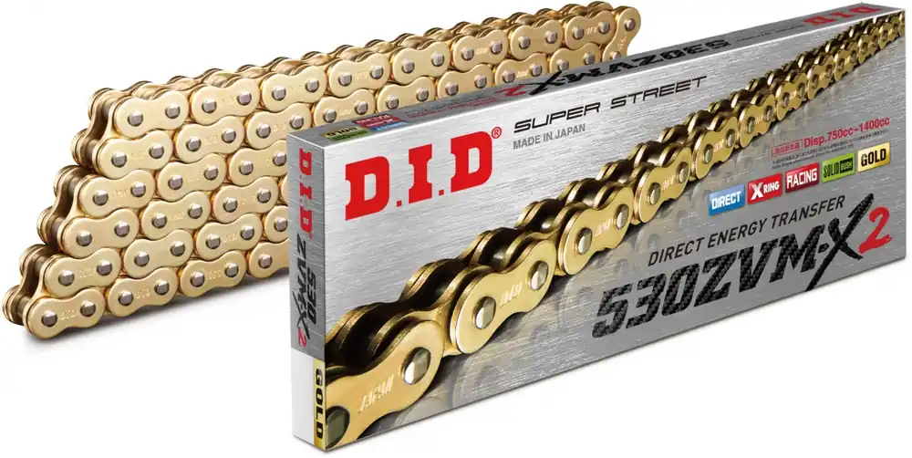 Nieuwe Collectie DID - 530ZVM-X2 G&G - Chain Kits - RUBBER CUSHIONED