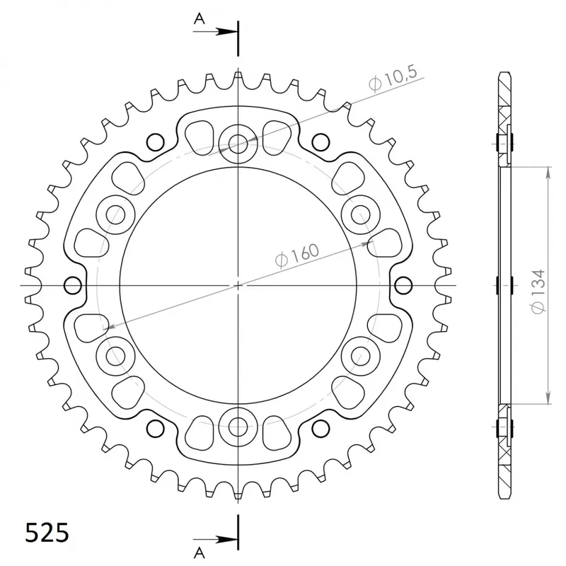 Aanbieding SUPERSPROX - REAR STEALTH 46T, RED, 525 - Sprockets - Compatibel met Honda Cbr 600
