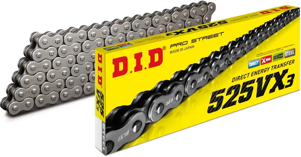 Tijdelijk Beschikbaar DID - 525VX3 - Chain Kits - 108 ZJ RIVET & SPROCKETS