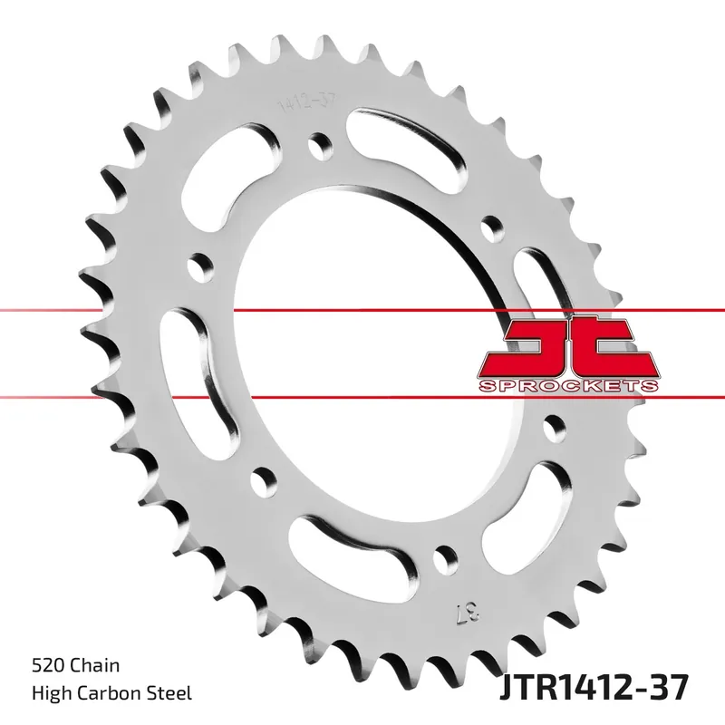 JT SPROCKETS - REAR STEEL 37T, 520 - Sprockets - Geschikt voor Kawasaki Kxt 250 Tecate G en H Laatste Versie