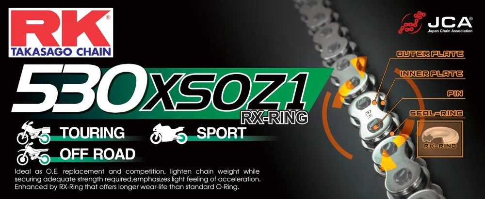 RK - 530XSOZ1 - Chain Kits - 112 CLF RIVET & SPROCKETS Plaats Bestelling