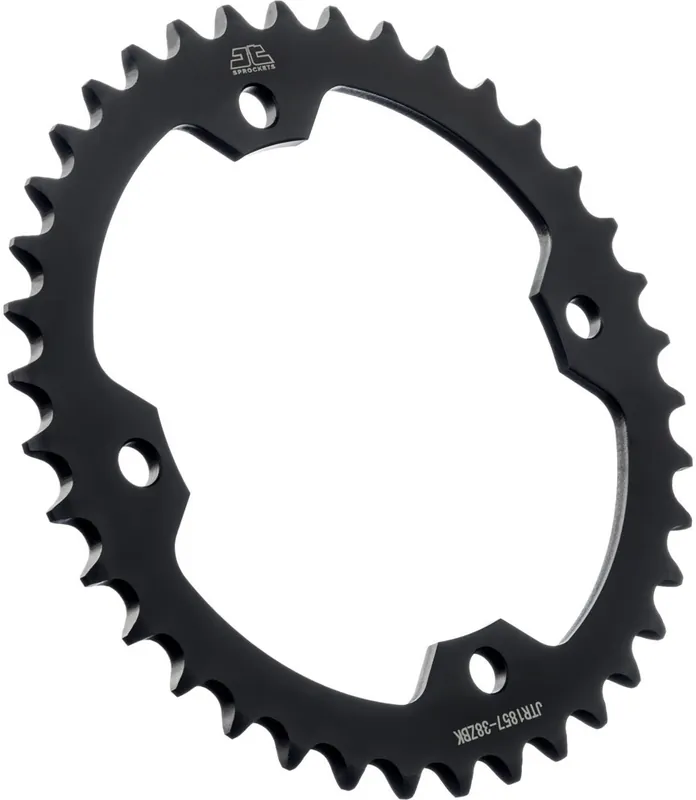 JT SPROCKETS - REAR STEEL 38T BL, 520 - Sprockets - BLACK ZINC FINISH Luxe