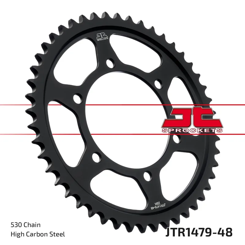 Express Levering JT SPROCKETS - REAR STEEL 48T BL, 530 - Sprockets - BLACK ZINC FINISH