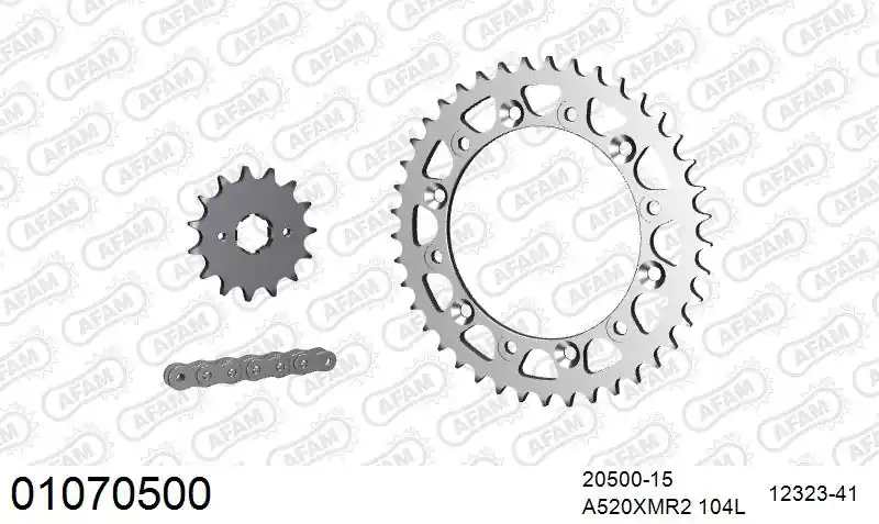 AFAM - 520XRR3 104 ARS (CLIP) GOLD & SPROCKETS - Chain Kits - STEEL Nu Kopen