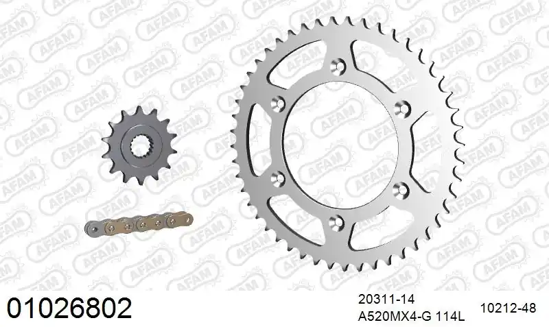AFAM - 520MR2 114 ARS (CLIP) GOLD & SPROCKETS - Chain Kits - STEEL Exclusieve Aanbieding