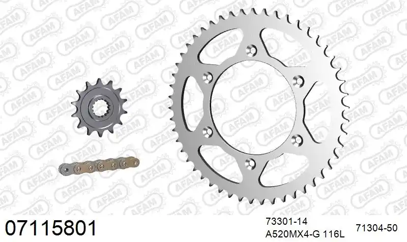 Hete Deal AFAM - 520MR2 116 ARS (CLIP) - Chain Kits - GOLD & SPROCKETS