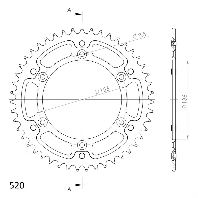Bestseller SUPERSPROX - REAR STEALTH 47T - Sprockets - GOLD 520