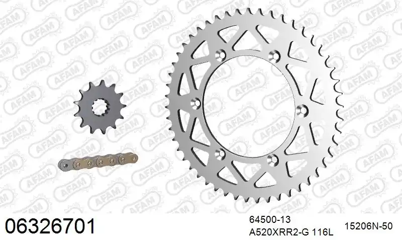 Beperkt Aanbod AFAM - 520XRR3 114 ARS (CLIP) GOLD & SPROCKETS - Chain Kits - ALU