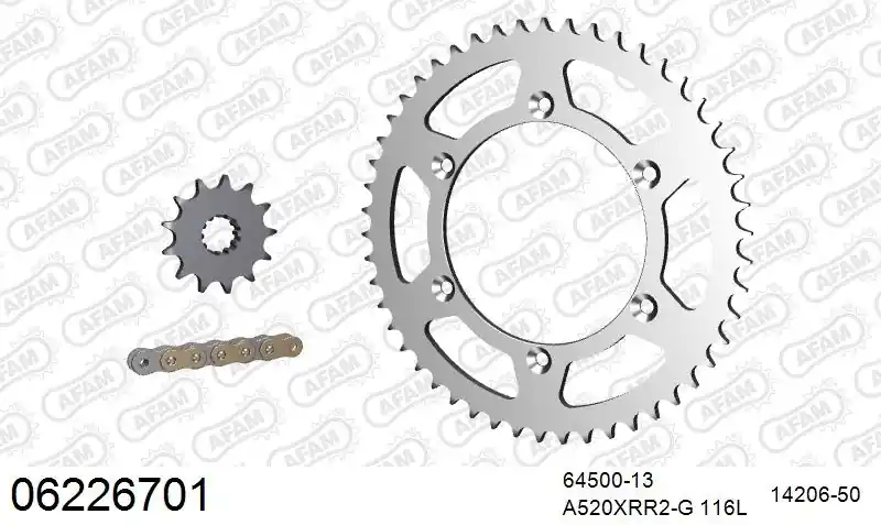 Direct Beschikbaar AFAM - 520XRR3 114 ARS (CLIP) GOLD & SPROCKETS - STEEL