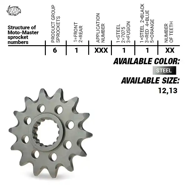 Express Levering MOTO MASTER - FRONT STEEL 12T, 520 - Sprockets - Staal