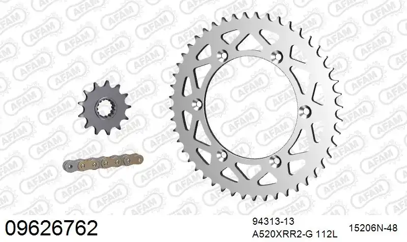 Fabrieksprijs AFAM - 520XRR3 112 ARS (CLIP) GOLD & SPROCKETS - Chain Kits - ALU