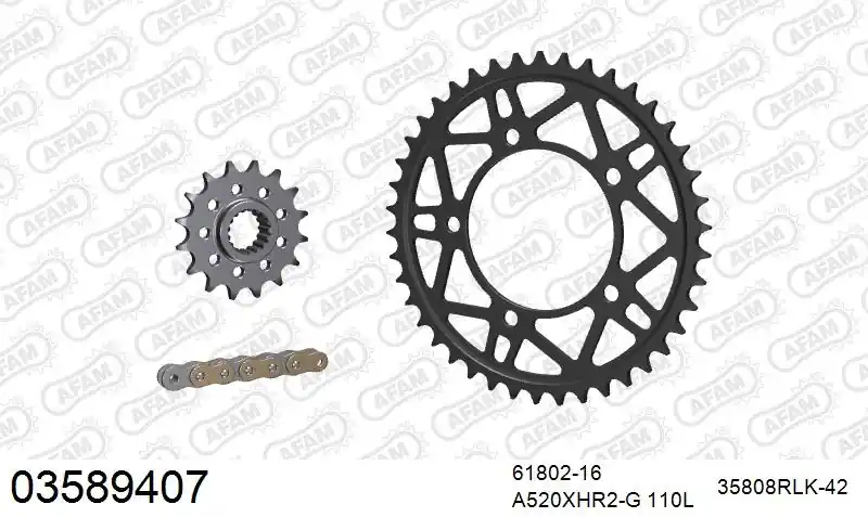 Actieprijs AFAM - 520XHR2 110 MRS - Chain Kits - GOLD & SPROCKETS
