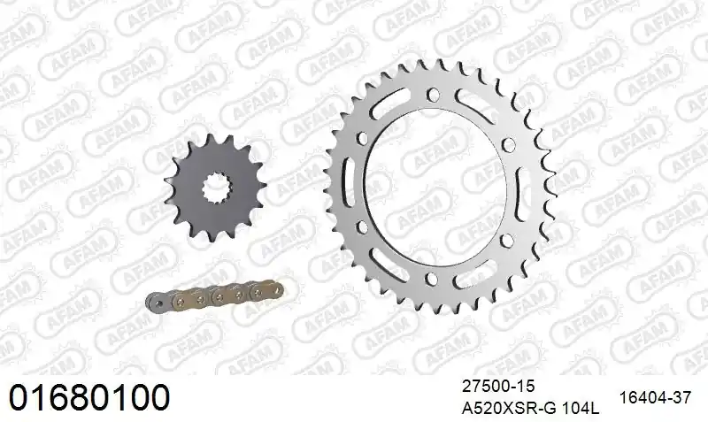 AFAM - 520XMR3 104 MRS (RIVET) & SPROCKETS - Chain Kits - Steel Nieuw