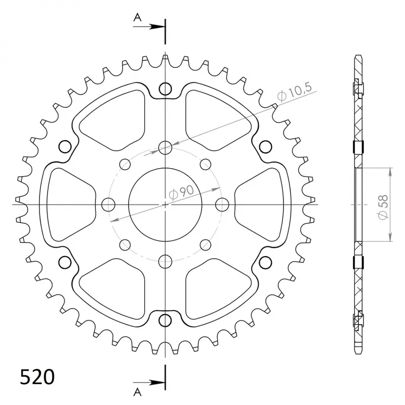 SUPERSPROX - REAR ALU 45T, ORANGE, 520 - Sprockets - Geschikt voor KTM Nu Kopen