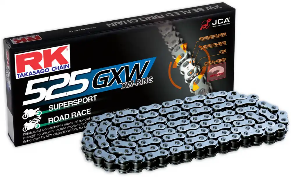 RK - 525ZXW - Chain Kits - 110 CLF RIVET & SPROCKETS Gratis Verzending