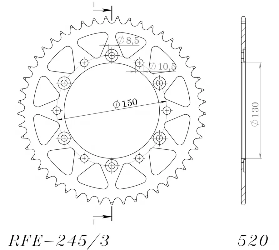 SUPERSPROX - REAR STEEL 50T, BLACK, 520 - Sprockets - Duurzaam Staal Meest Verkocht