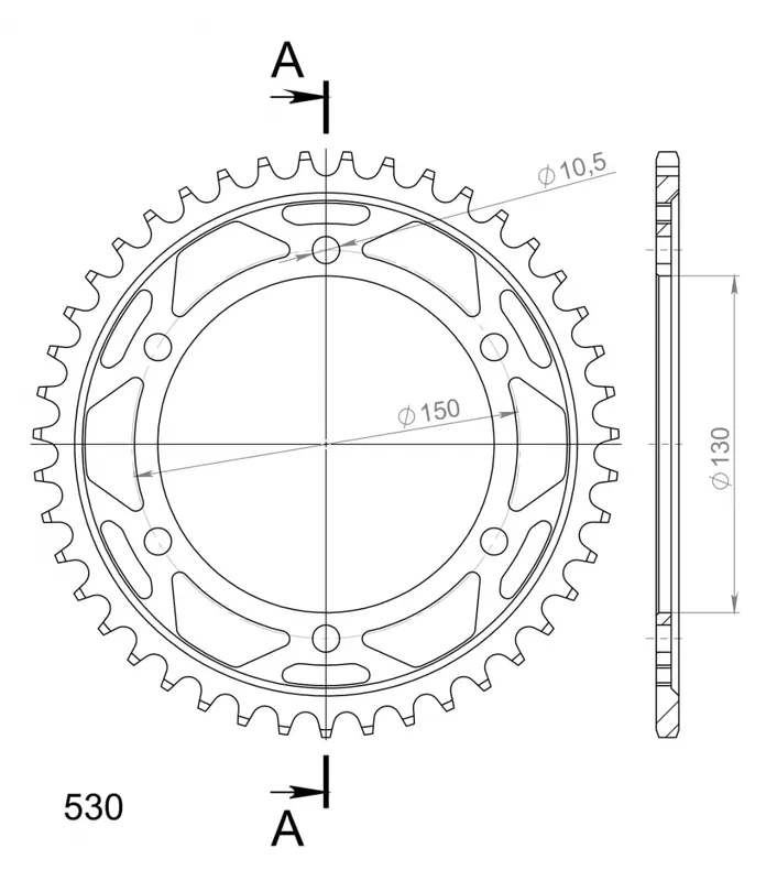 Geld-Terug-Garantie SUPERSPROX - REAR STEEL 43T, BLACK, 530 - Sprockets - Stevig staal