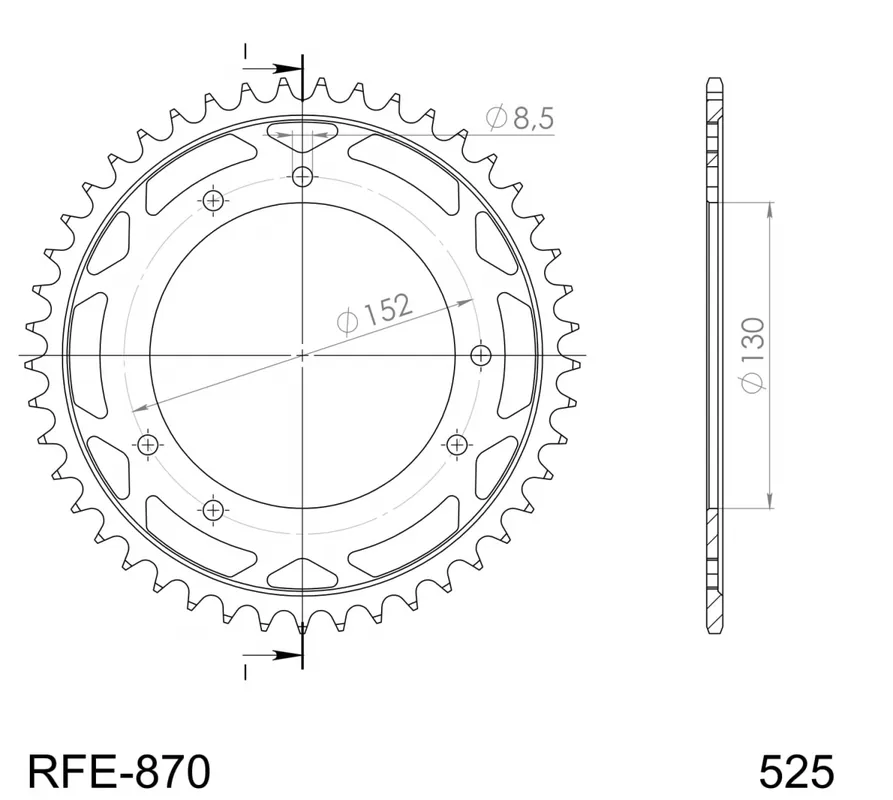 Groothandel SUPERSPROX - REAR STEEL 45T, BLACK, 525 - Sprockets - Staal