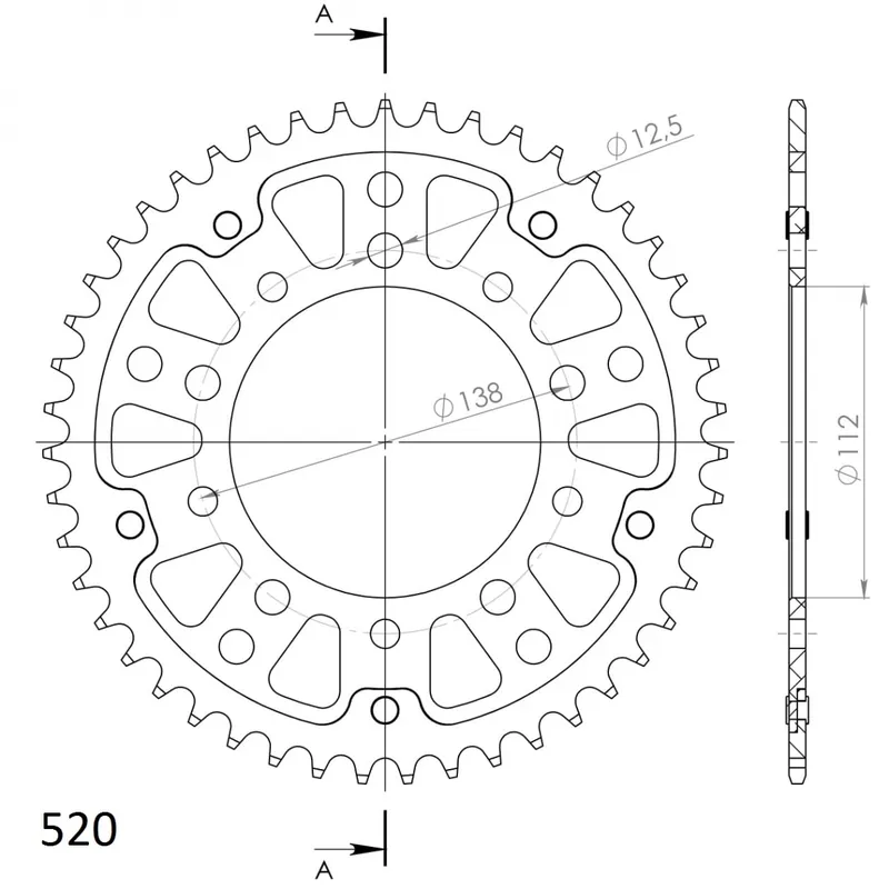 SUPERSPROX - REAR STEALTH 47T - Sprockets - Goud 520 Garantie Inbegrepen