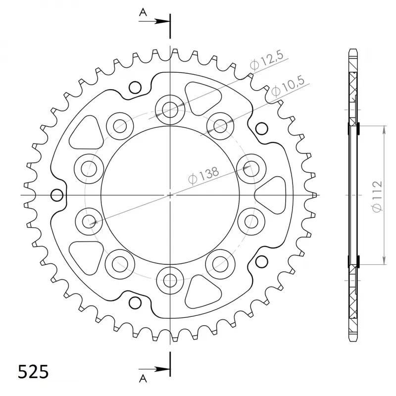 Aanbieding SUPERSPROX - REAR STEALTH 45T - Sprockets - Goud 525