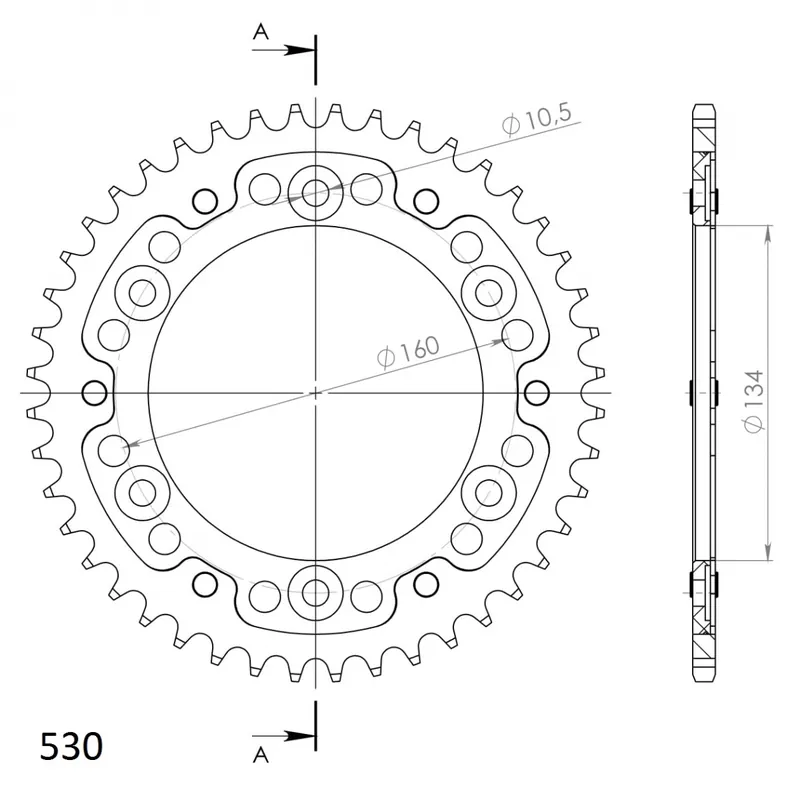 Nieuw Model SUPERSPROX - REAR STEALTH 44T, GOLD, 530 - Sprockets - 44T
