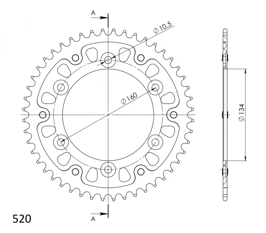 Lage Kosten SUPERSPROX - REAR STEALTH 49T, GOLD, 520 - Sprockets - 49T
