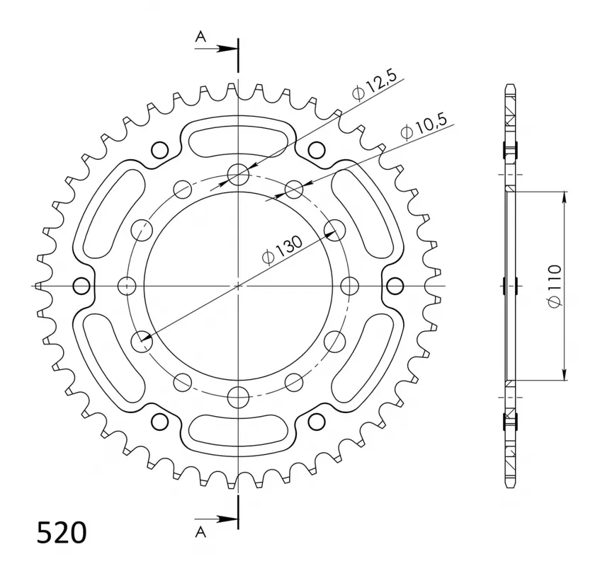 SUPERSPROX - REAR STEALTH 45T - Sprockets - 520 Gold Trendy
