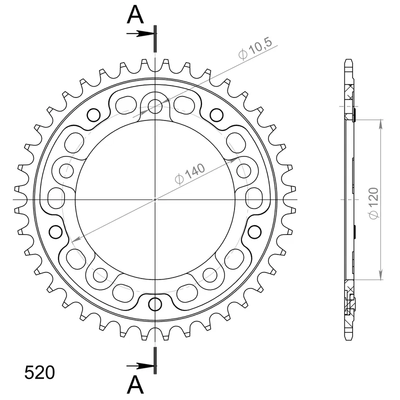SUPERSPROX - REAR STEALTH 41T - Sprockets - BLACK 520 Nu Kopen
