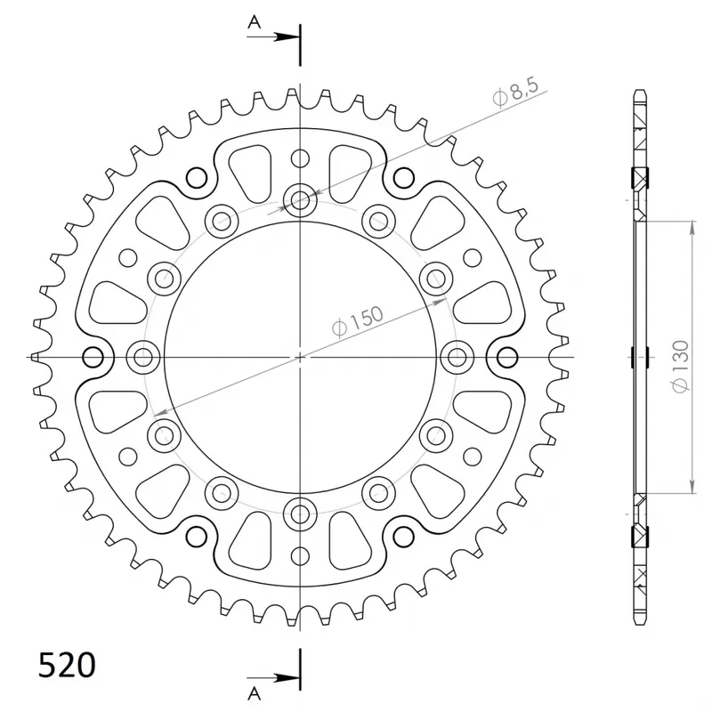 SUPERSPROX - REAR STEALTH 48T, BLUE, 520 - Sprockets - 48T Op = Op