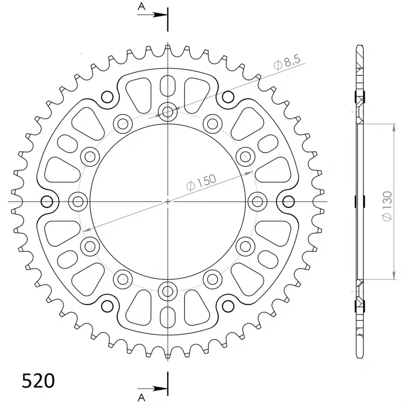 SUPERSPROX - REAR STEALTH 50T, RED, 520 - Sprockets - 50T Lage Prijs