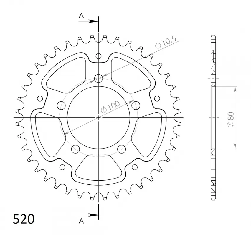 Nu Kopen SUPERSPROX - REAR STEALTH 38T, GOLD, 520 - Sprockets - 38T